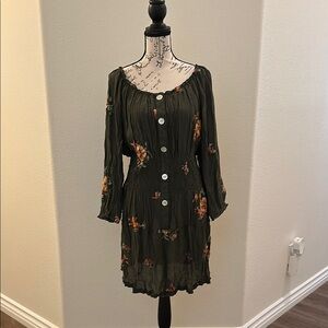 Fig and Flower Green Ruffled Tiered Sundress
